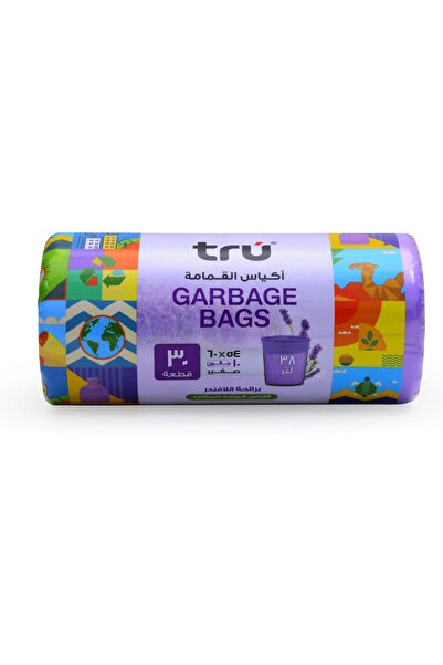 Tru ® Lavender Scented Garbage Bags Compact Roll 54 x 60 cm 10 Gallon (90 bags)