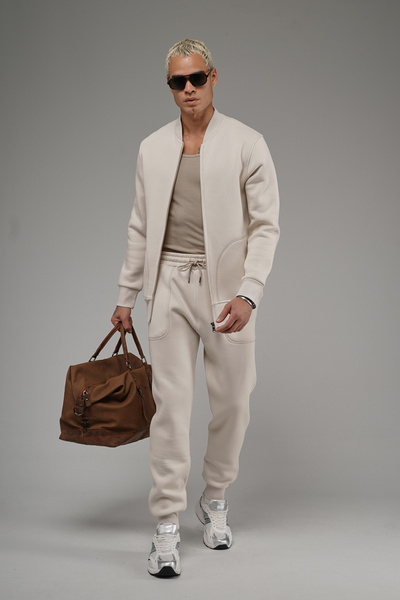 Butik Trend Biz College Collar Zippered Fleece-Lined Piece Set