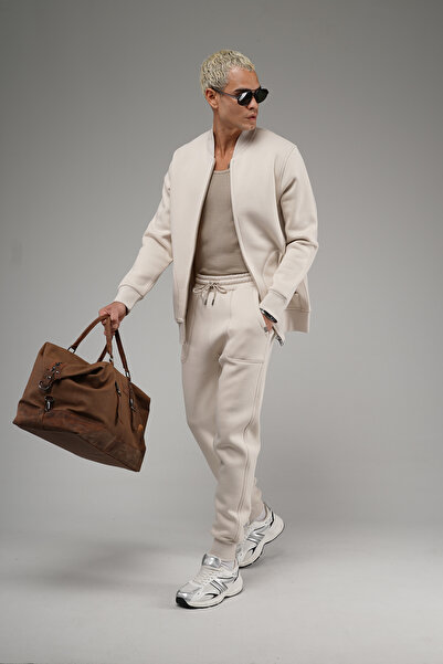 Butik Trend Biz College Collar Zippered Fleece-Lined Piece Set