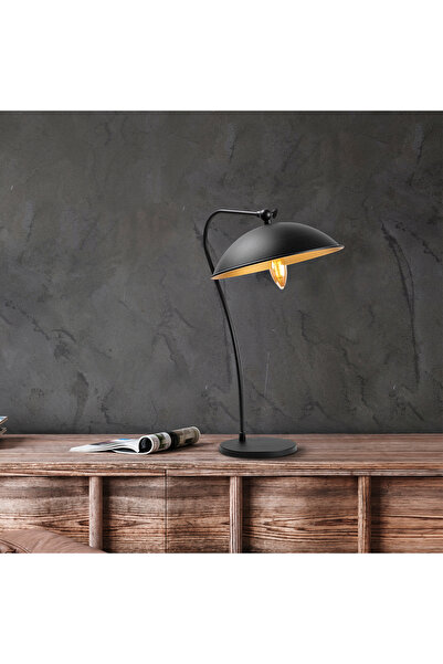 MOİRA Metal Masa Lambası Hareketli Mafsallı Başlık E14 Duy Ofis Çalışma Masas...