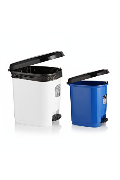 Ark سلة مهملات بلاستيكية بدواسة سعة 20 لتر و9 لتر، مجموعة من قطعتين