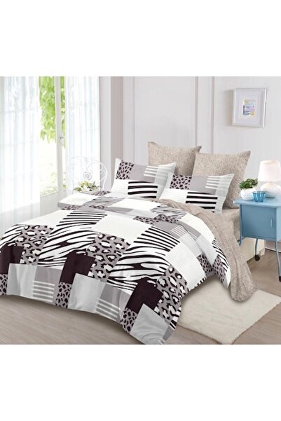 MHR Double Bed Linen Set, 6 Pieces, Fine Cotton (Multicolor)