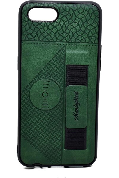 Generic Leather case with stand for Realme C2 (Green) - Back Cover