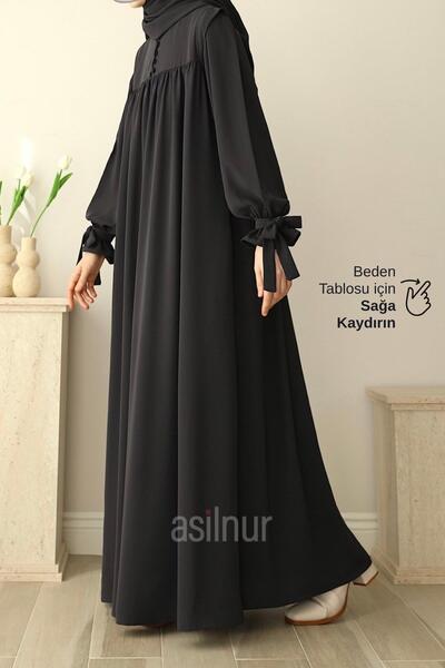 ASİLNUR Zeynep Sleeveless Tie Dress Smoked