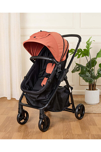 REDTAG Black And Orange Baby Single Foldable Stroller