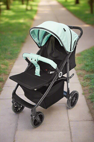 REDTAG عربة أطفال قابلة للطي بلون أزرق مخضر