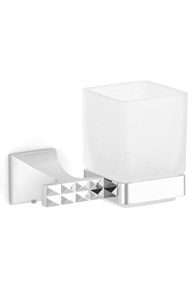 Maison Mex Glass holder, PARTHENON, L.13 l.11 H.10 cm, chrome