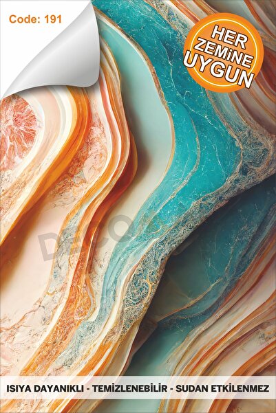 DECOMALL Suya Dayanıklı 60 x 100cm Mutfak Banyo Zemin Mermer Mobilya Fayans Y...