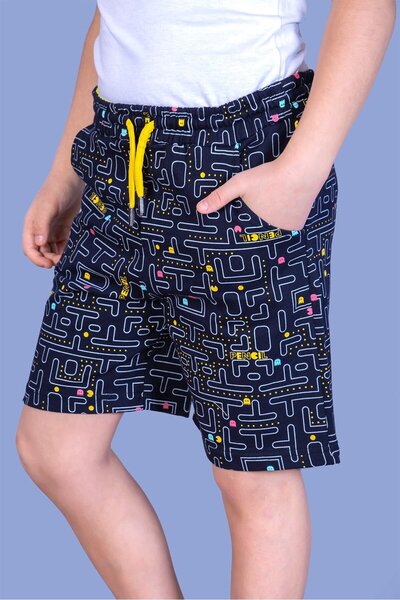 Toontoy Boy's Printed Elastic Waist Pocket Shorts