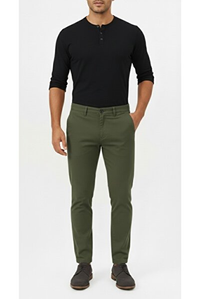 STITCH by MH Old-Money Comfort-Fit Chino Pant-Olive