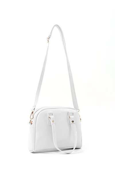 SHAKA Crinkled Textured White Shk205 Faux Leather Zippered Single Compartment Adjustable Strap Hand, Arm and Shoulder Bag