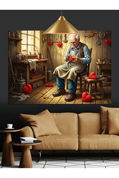 KanvasSepeti Γέρος Κόκκινος Υψηλής ποιότητας ελαιογραφία Με υφή Καμβάς ζωγραφ...