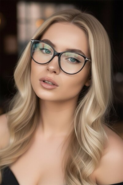 Zzla نظارات شاشة شفافة شعبية بإطار عين القطة السوداء من فريدا