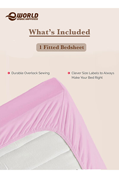 Eworld Single Size Microfiber Fitted Bedsheet, Deep Pocket, Breathable & Washable