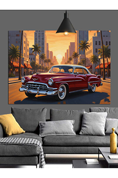 KanvasSepeti Roșu Clasic Pictură în ulei de înaltă calitate texturat Pânză Pâ...