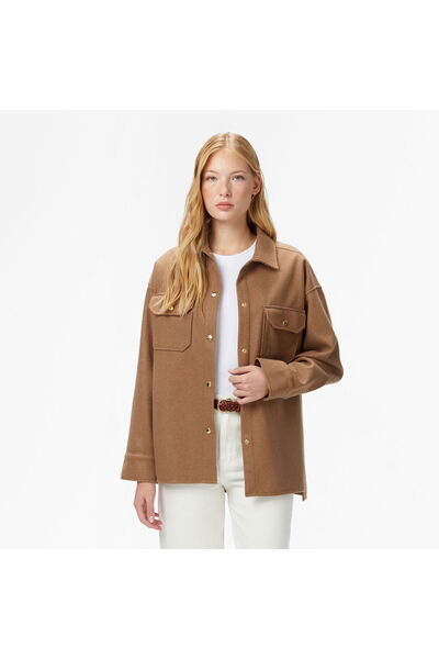 Nautica Kadın Kahverengi Regular Fit Gömlek