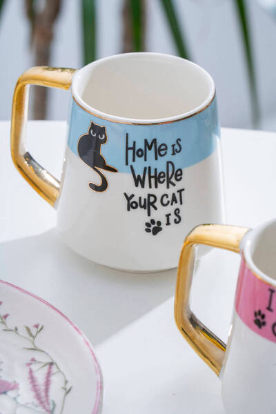 ACAR Pasha Porselen Kupa Mavi - 240 ml