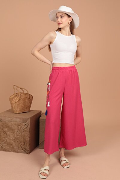 Leina Bürümcük Fabric Embroidered Detailed Trousers