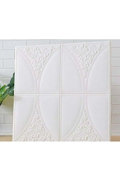 JSA 10 Pieces 3D PVC Wall Panels Diamond Design 70x70cm White