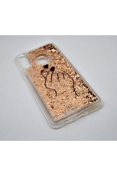 Generic Transparent Silky Silicone & TPU Shockproof Phone Case for Samsung Galaxy A20S (Gold 02) -