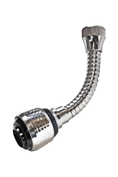 Turbo Flex رشاش صنبور مرن مقاوم للتآكل بزاوية 360 درجة باللون الفضي