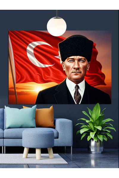 KanvasSepeti Ataturk turcesc Pictură în ulei de înaltă calitate texturat Canv...