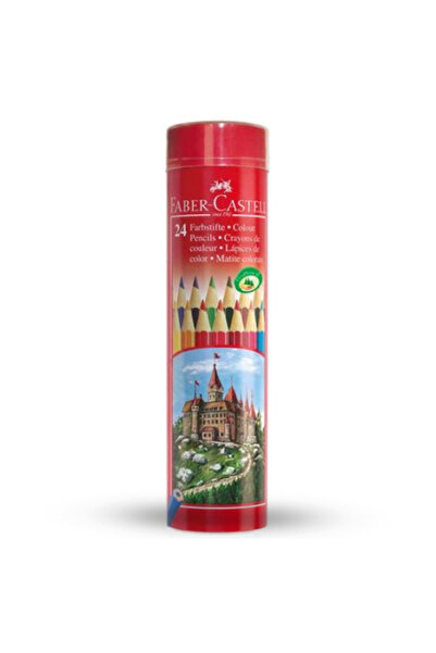 Faber Castell علبة معدنية دائرية من فابر كاستل كلاسيك، 24 قلمًا
