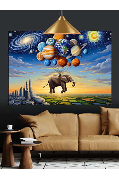 KanvasSepeti Baloane care zboară Pictură în ulei de înaltă calitate texturat ...