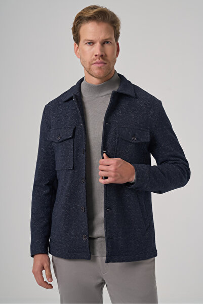 Morven Men's Navy Blue Worker Shirt Jacket