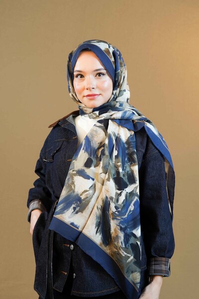 Akel DESENLİ PAMUK İPEK ŞAL PASTEL ÇİÇEK DESEN