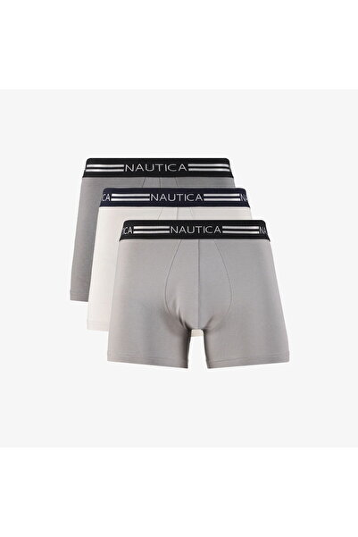 Nautica Men's Gray Standard Fit 3-Piece Boxers
