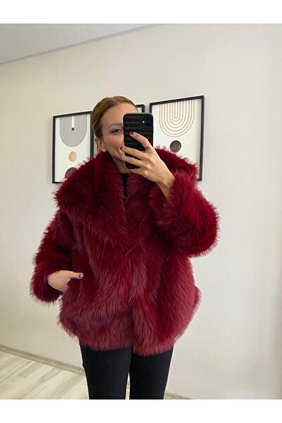 TB Butik Soft Textured Snap Closure Premium Fur Plush Coat