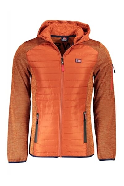 Norway - Men's jacket, with 2 exterior pockets, hood, logo, Orange, XL