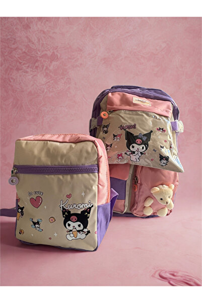 Minga London حقيبة ظهر كورومي الوردية مع حقيبة غداء - مينجالدون