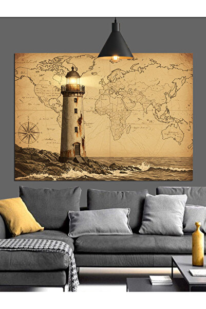 KanvasSepeti Farul Maritim Vechi Pictură în ulei de înaltă calitate texturat ...
