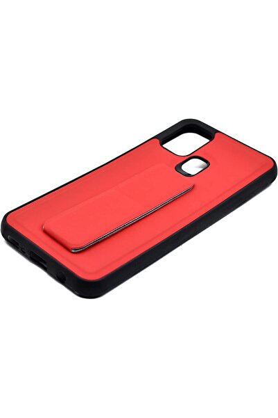 Generic Premium protective wrist-strap case with stand for Samsung Galaxy M31 (Red) - Thermoplastic Polyuret