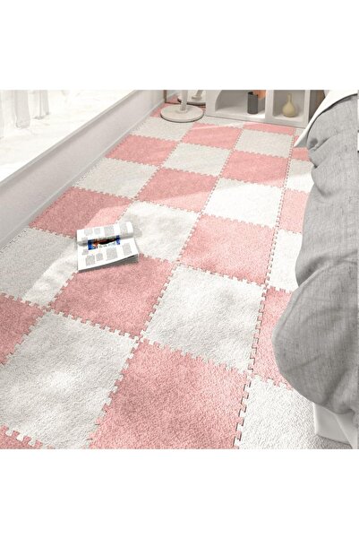 KEKE 10 قطع من سجادات الأرضية المتشابكة لغرفة النوم بجانب السرير، مغسولة ومخيطة، مقاس 30*30 سم