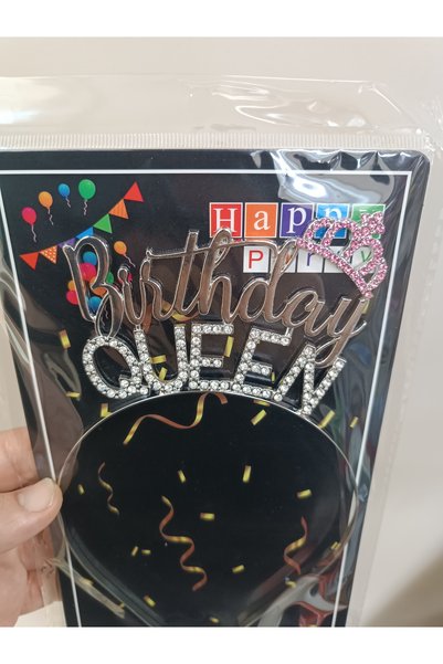 ATAKENT PARTİ Birthday Quenn Crown with Stones Silver Metal Special Design