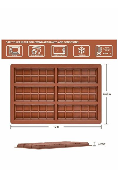 Generic Silicone Chocolate Mold - Rectangle Chocolate Bar, Non-Stick