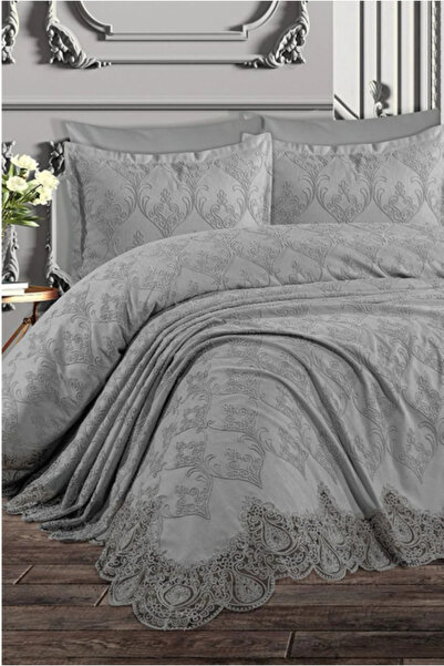 BRL ÇEYİZ HOME French Laced Cotton 6 Piece Pique Set Dowry Holder