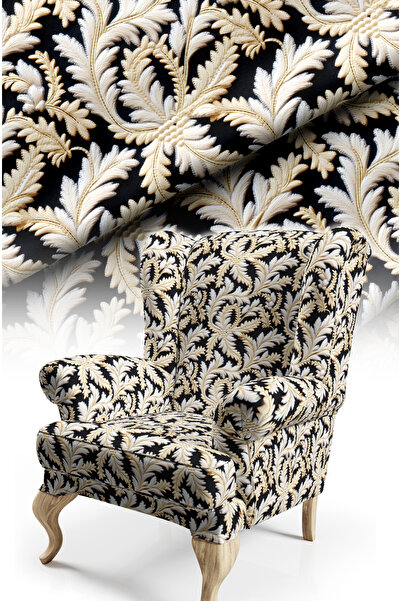 CANİLA NAKIŞ GÖRÜNÜMLÜ KLASİK ŞAL MOTİFLİ DİJİTAL BASKILI DÖŞEMELİK KUMAŞ