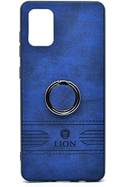 Lion Luxury Leather Back Case with Stand for Samsung Galaxy S20 (Blue)
