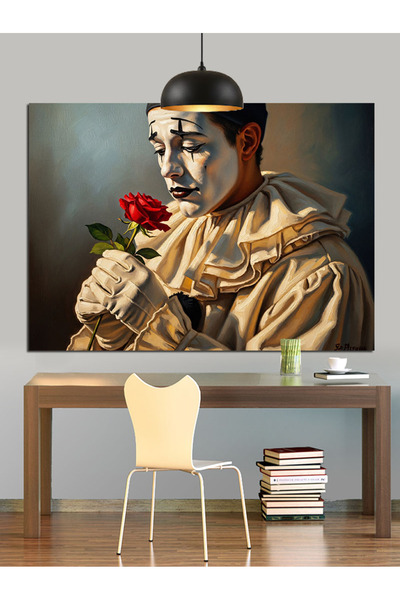 KanvasSepeti Oamenul mascat Pictură în ulei de înaltă calitate texturat Canva...