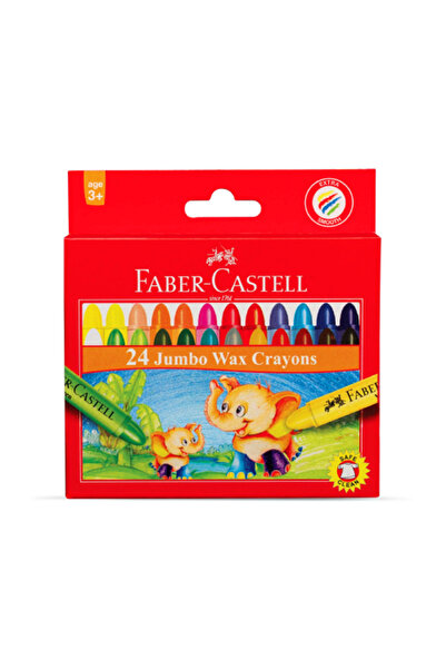 Faber Castell أقلام تلوين شمعية جامبو - مجموعة من 24 لونًا