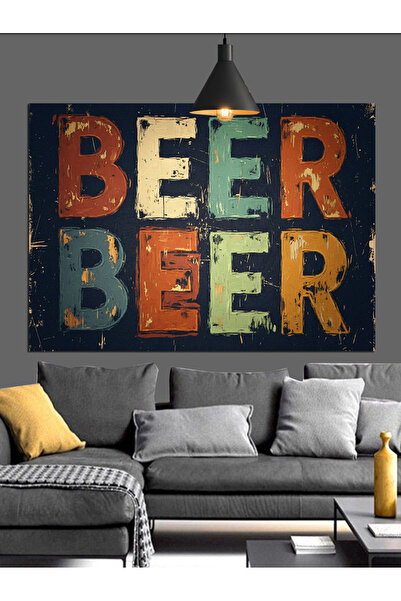 KanvasSepeti Etichetă de bere Retro Pictură în ulei de înaltă calitate textur...