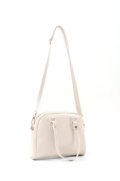 SHAKA Crinkle Textured Cream Shk205 Faux Leather Zippered Single Compartment Adjustable Strap Hand, Arm and Shoulder Bag