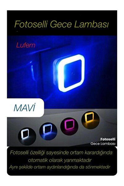 Lufern Fotoselli Gece Lambası Karanlıkta Otomatik Yanıp Sönen Aydınlığa Duyar...