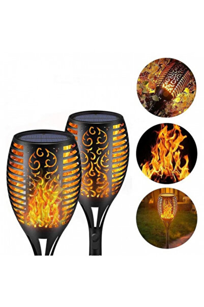 OEM Set of 8 solar torch lamps with flame effect, 51 cm