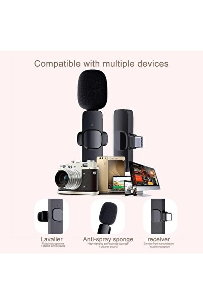 Generic Microphone Lavalier K9 (2 Pcs) Dual Wireless Microphone