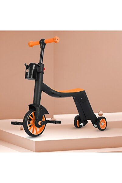 FONIX Bicicletă cu pedale multifuncțională Comando Kids — Transformabilă, Pliabilă, Portocalie